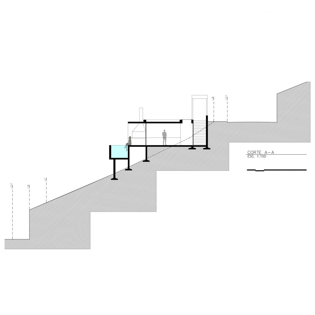 Section. MG houses by gonzalo Cabanillas arquitectura.