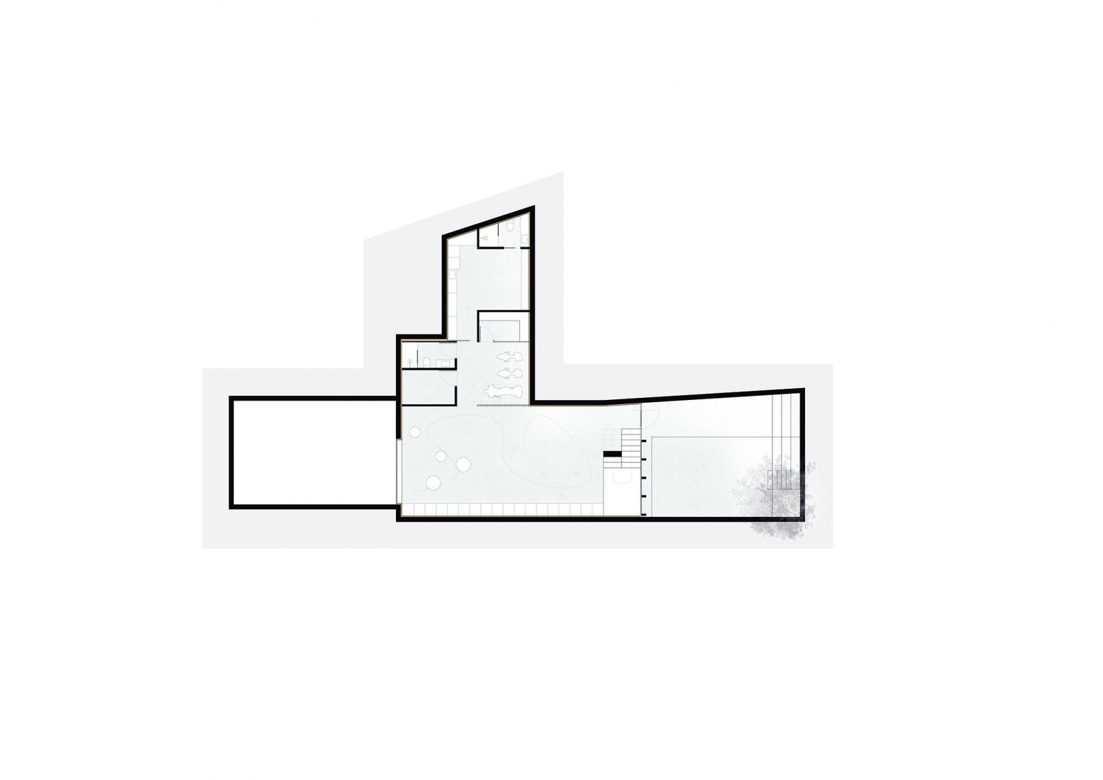 Basement floor plan. Casamérica by Castroferro Arquitectos.