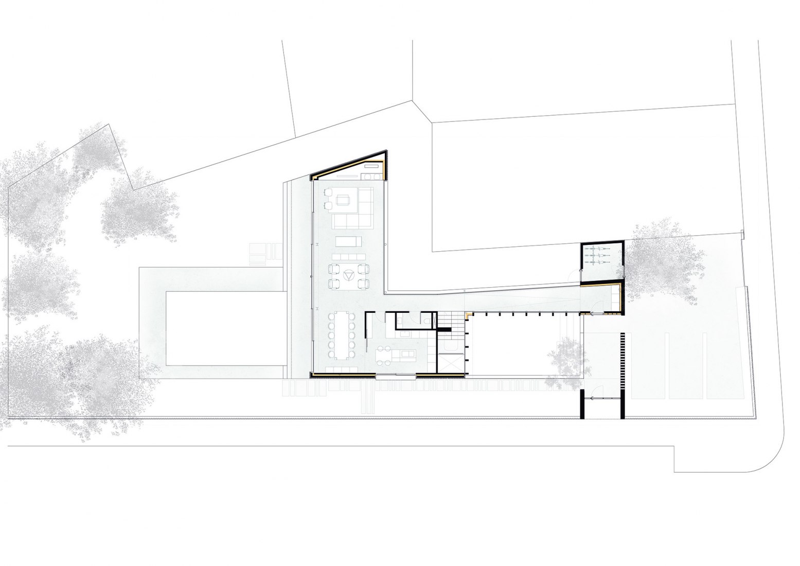 Ground floor plan. Casamérica by Castroferro Arquitectos.