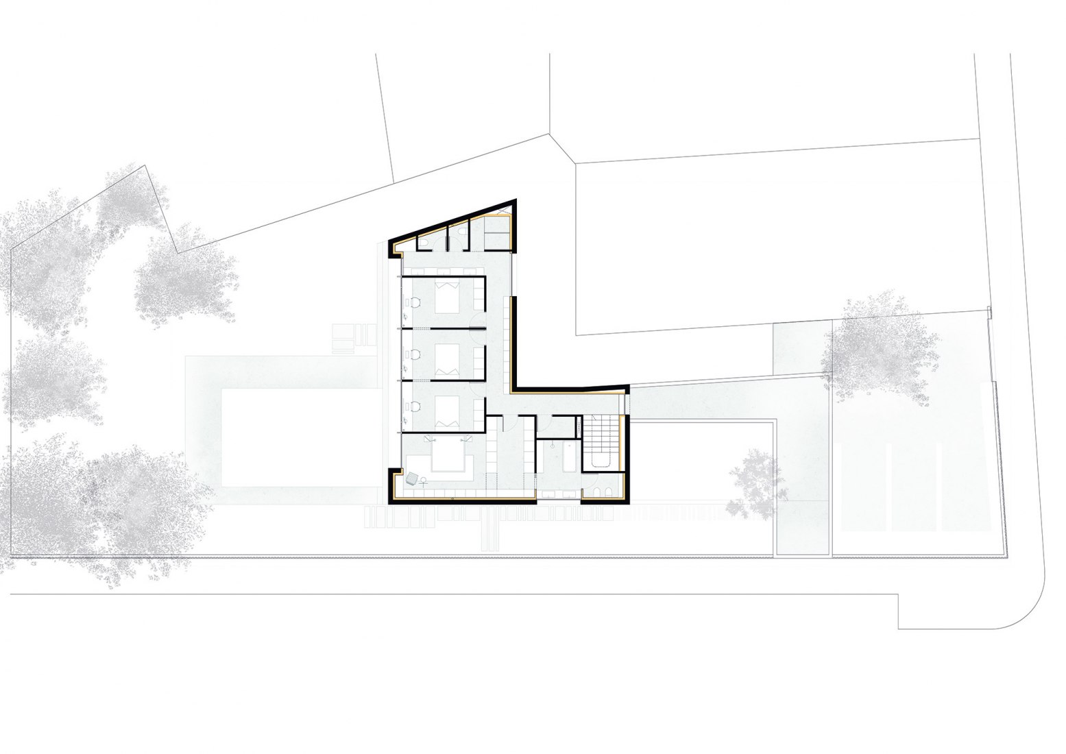 First floor plan. Casamérica by Castroferro Arquitectos.