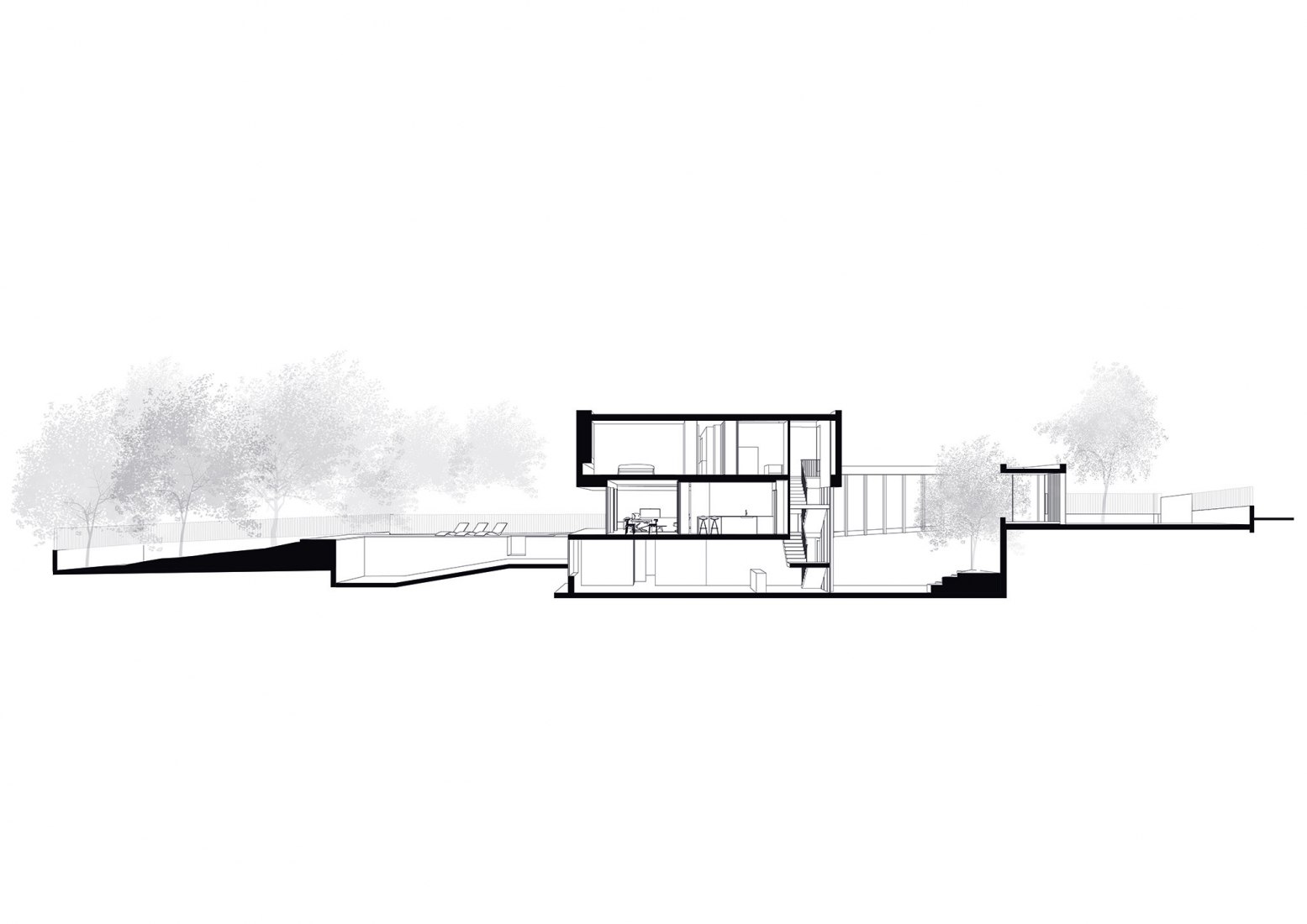 Section. Casamérica by Castroferro Arquitectos.