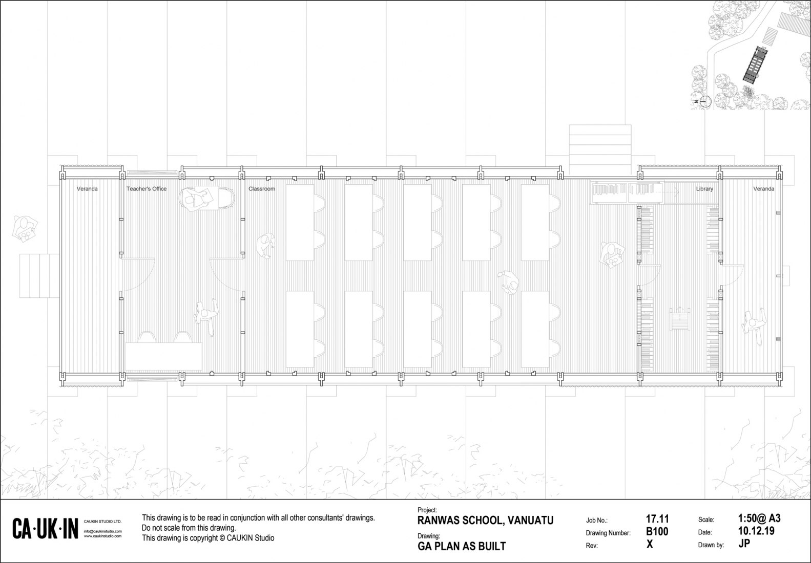 Planta. Escuela Ranwas por CAUKIN Studio