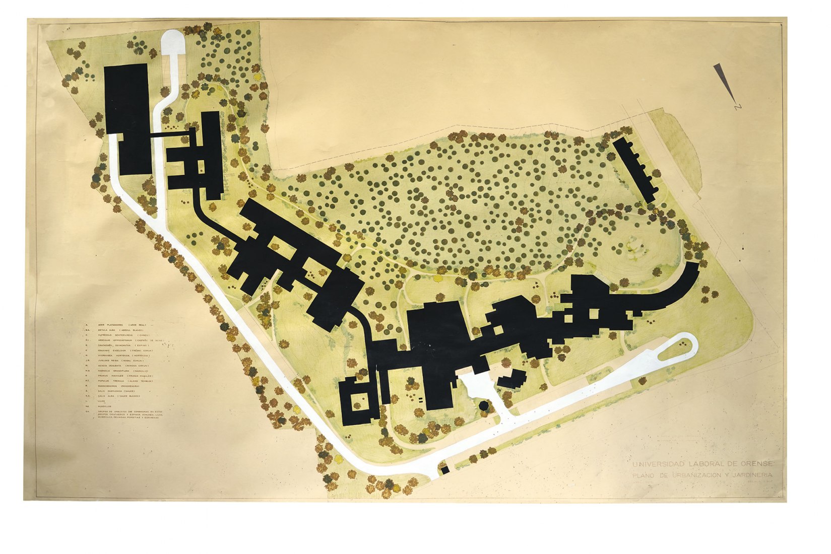 Universidad Laboral de Orense. 1974-1975. «Julio Cano Lasso. Naturalezas». Homenaje al arquitecto español en el centenario de su nacimiento. Imagen cortesía de Estudio Cano Lasso.