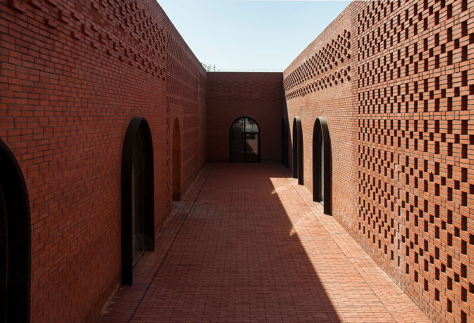 Inner courtyard. Tower of Bricks by Interval Architects. Photograph by Zhi Geng