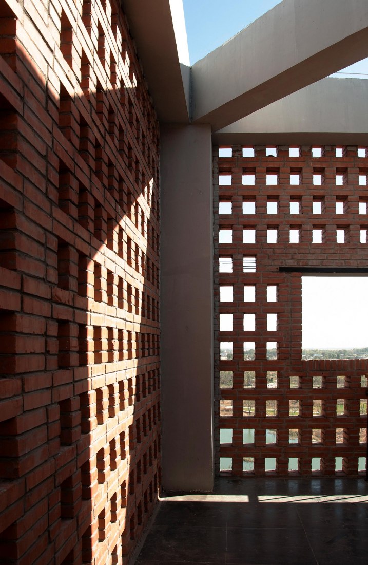 Inside of the tower. Tower of Bricks by Interval Architects. Photograph by Zhi Geng