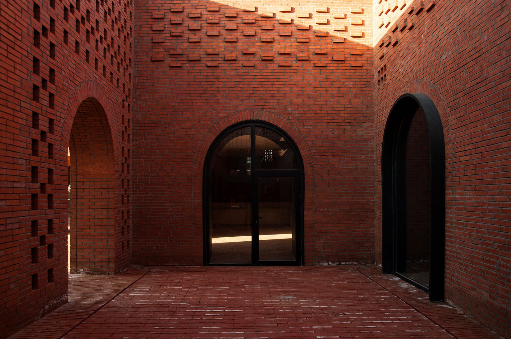 Office entrance. Tower of Bricks by Interval Architects. Photograph by Zhi Geng