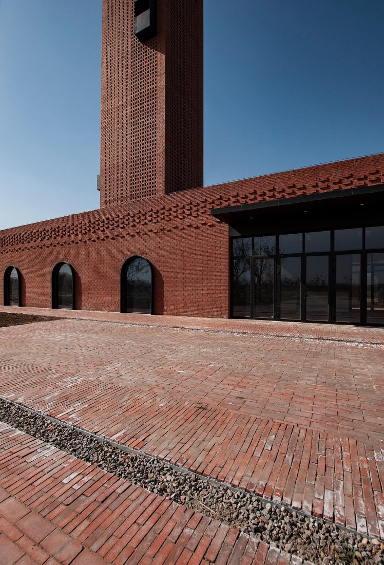 Main entrance. Tower of Bricks by Interval Architects. Photograph by Zhi Geng