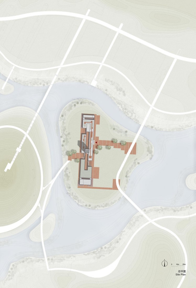 Site plan. Tower of Bricks by Interval Architects.