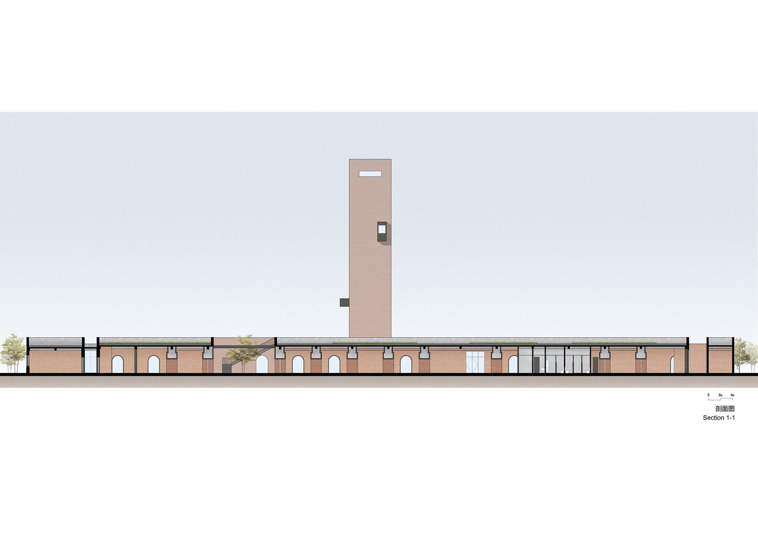 Section. Tower of Bricks by Interval Architects.