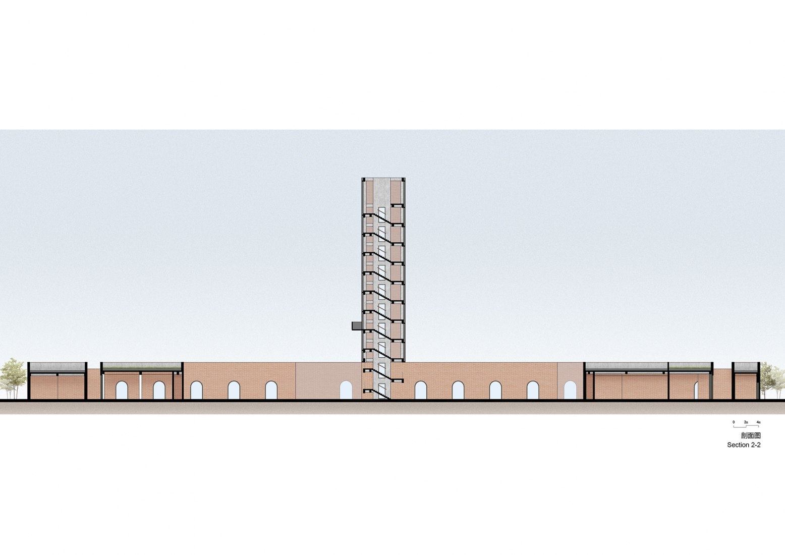 Section. Tower of Bricks by Interval Architects.