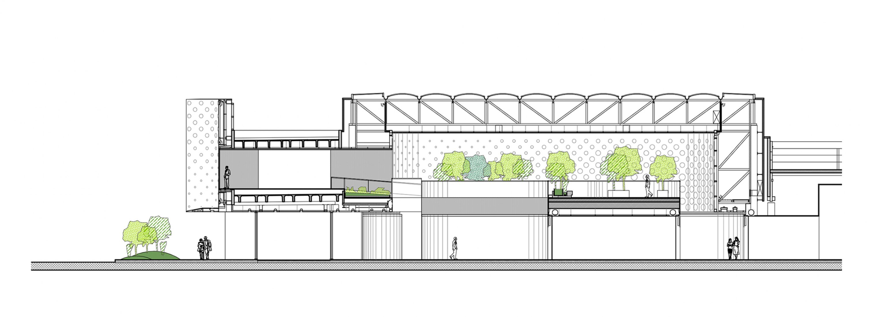 Section. Centro Arezzo, Italy. Image courtesy of © Piuarch