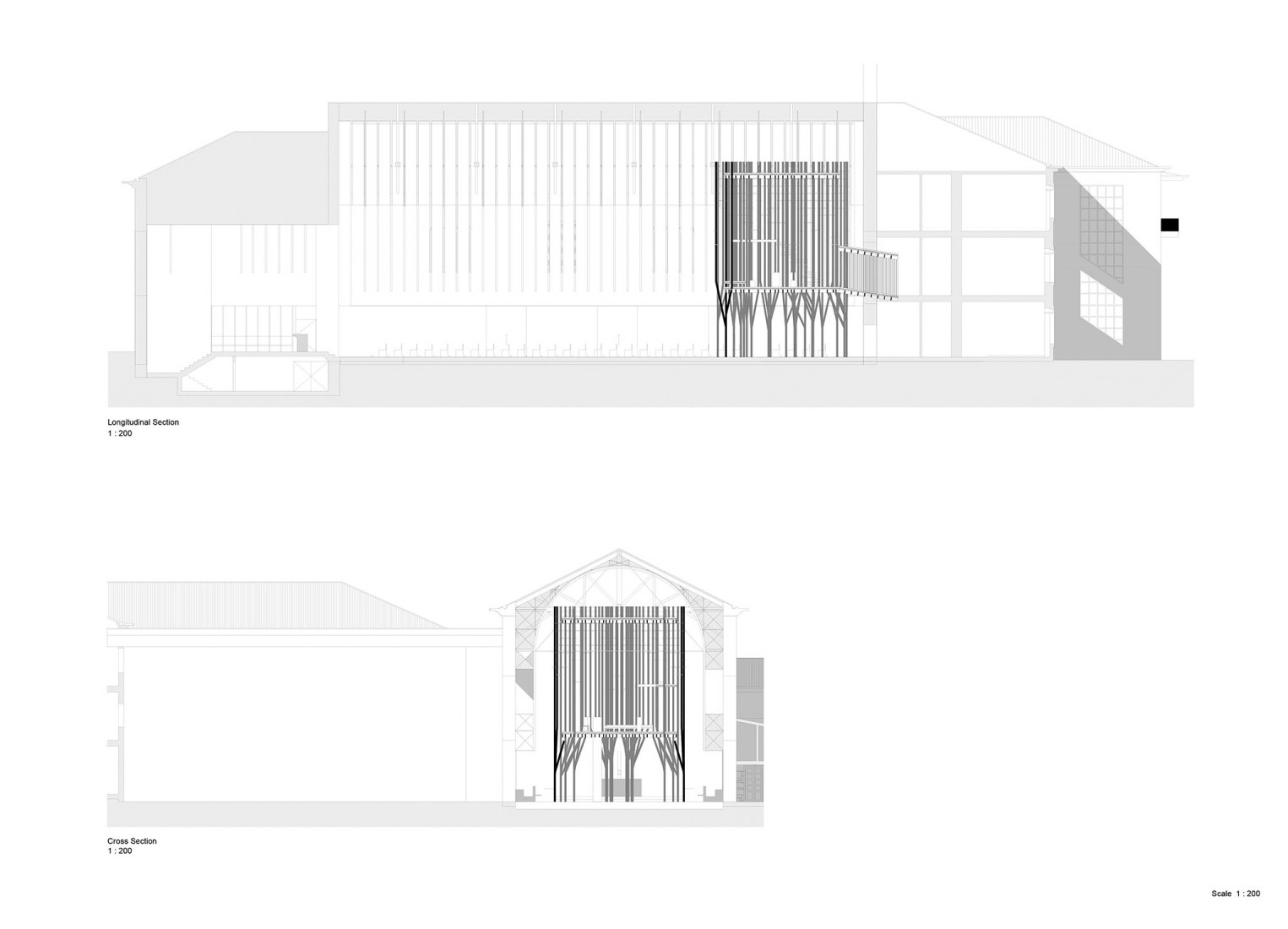 Secciones. Capela Cheia de Graça by Cerejeira Fontes Architects. Courtesy by Cerejeira Fontes Architects