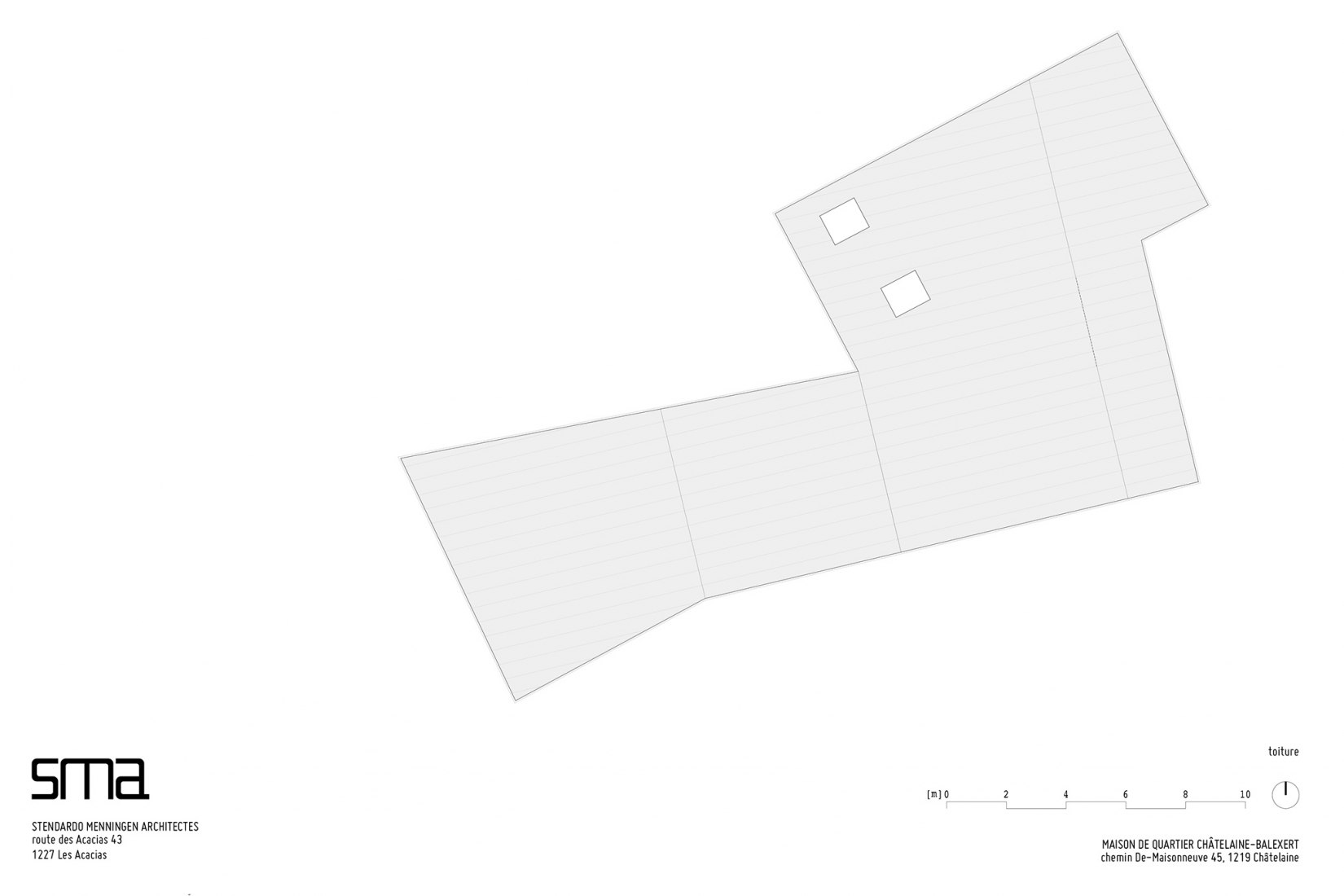 Maison de Quartier de Châbal. Plano de cubiertas