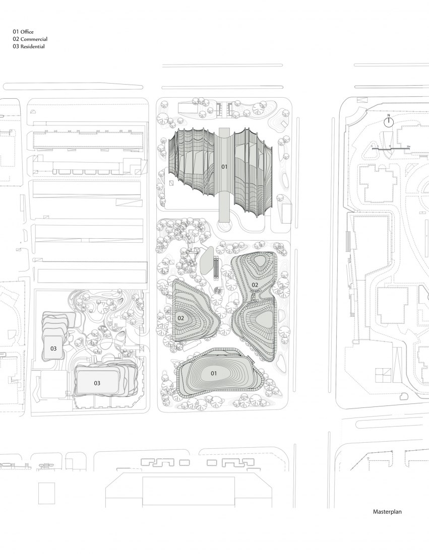 Plano de organización en parcela. Imagen cortesía de MAD Architects.