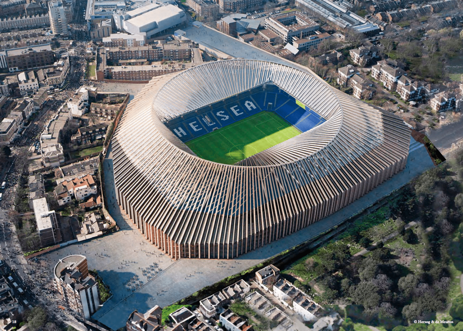 Overview. New Chelsea FC Stadium by Herzog & de Meuron. Image © Herzog & de Meuron.