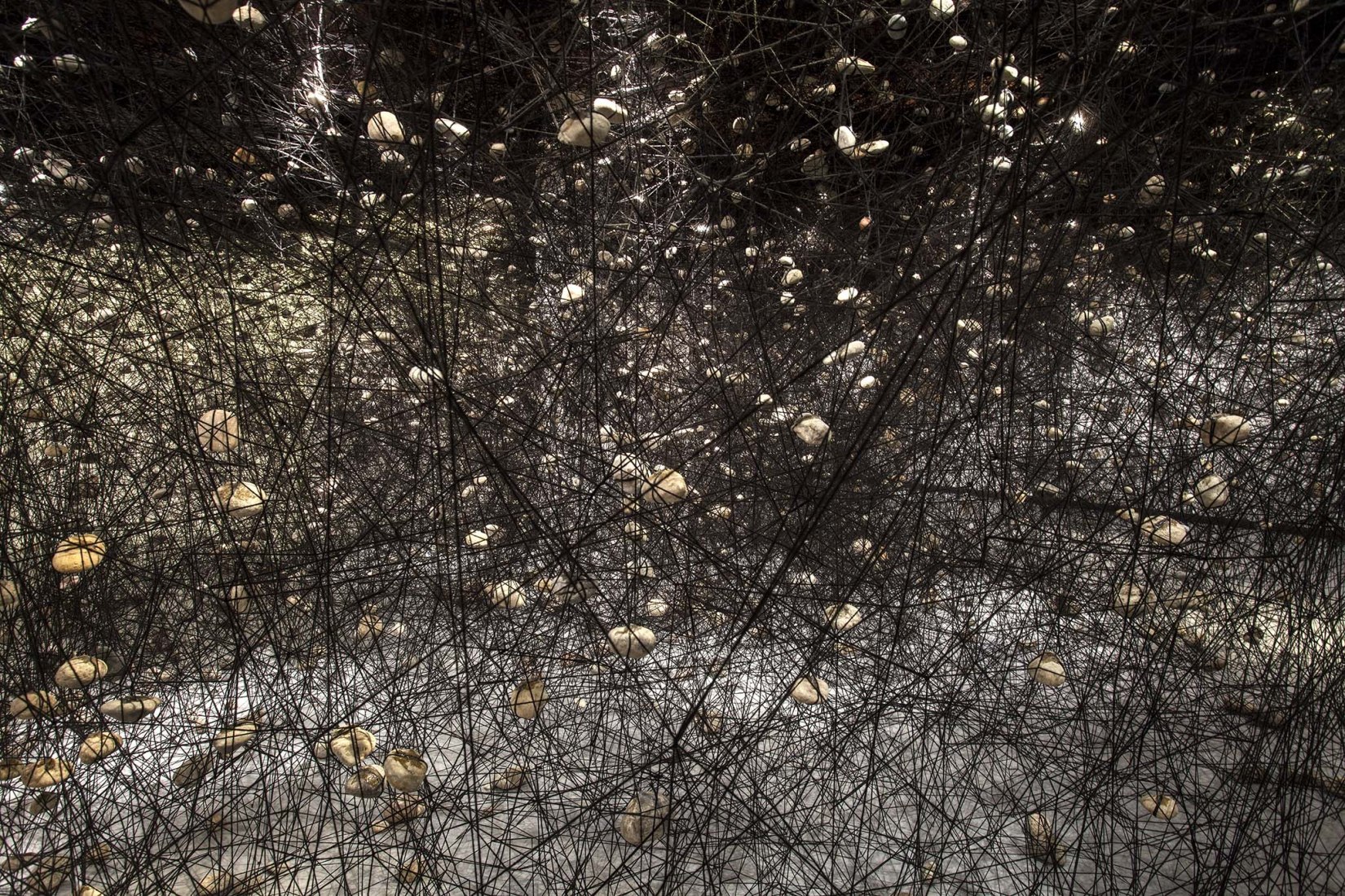 'In the beginning was…' by Chiharu Shiota. Photography courtesy of Fundació Sorigué.