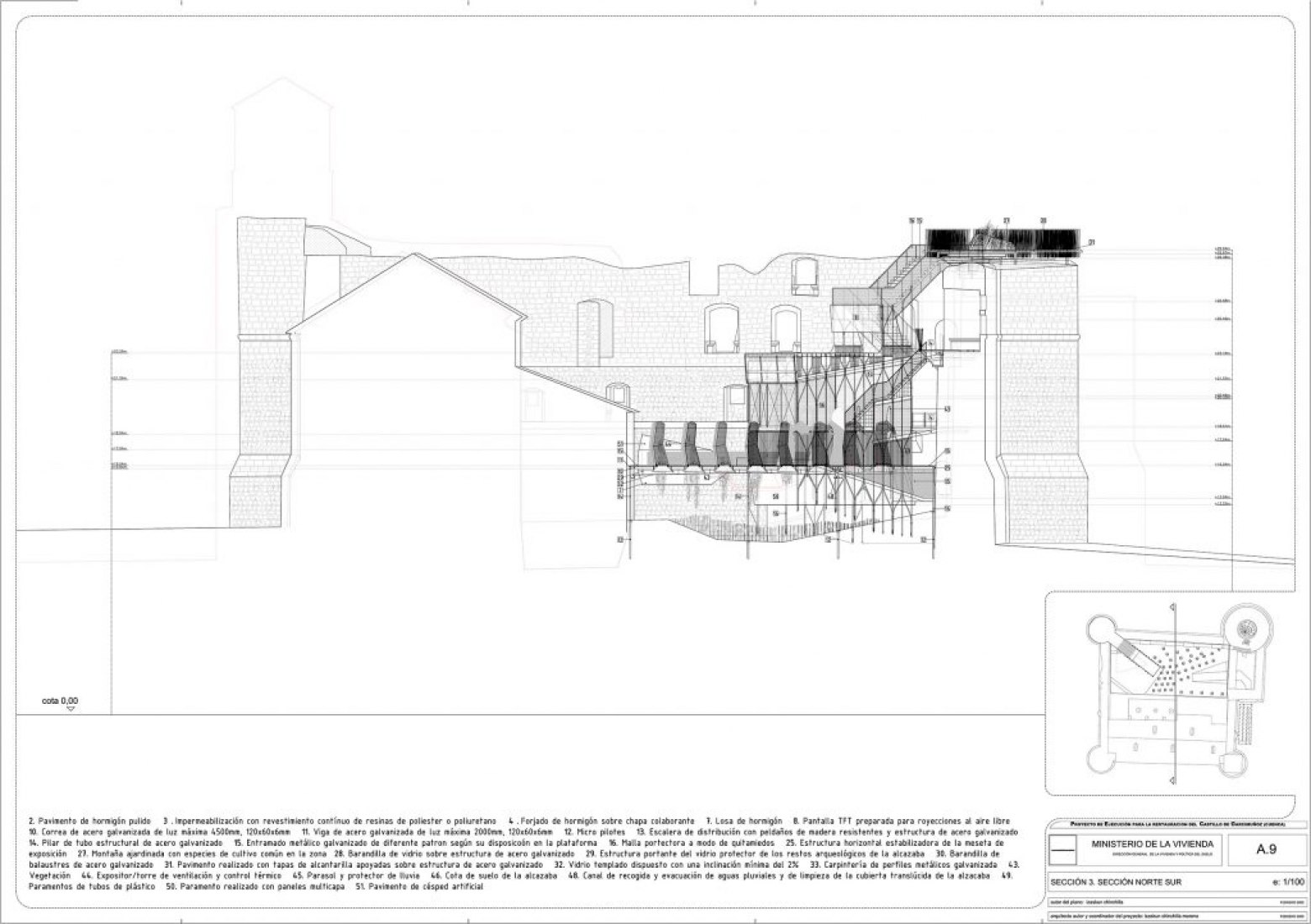 North-south section of the Garcimuñoz Castle rehabilitated by Izaskun Chinchilla.