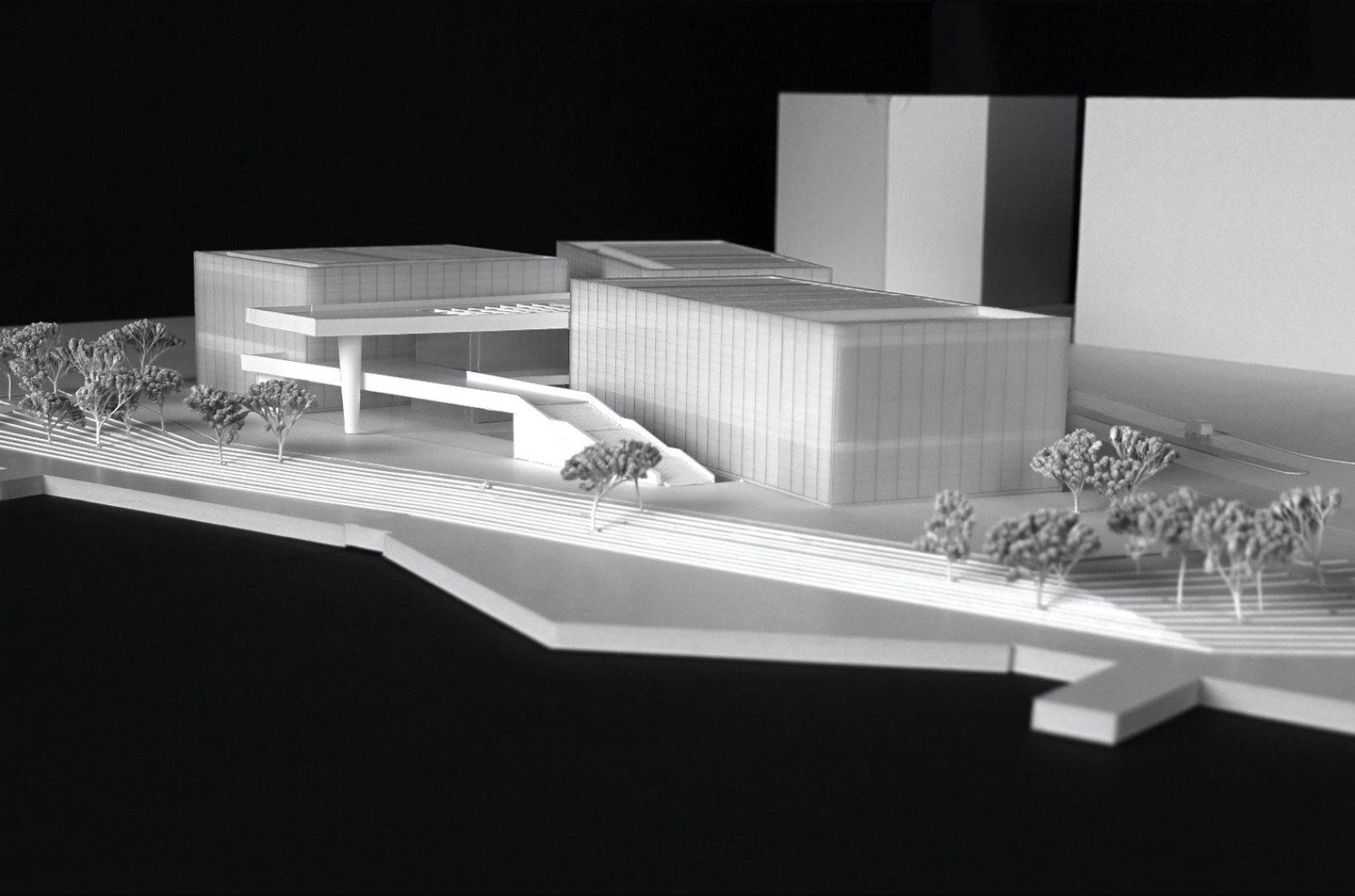 Maqueta. Nueva Galería del Centro Pompidou en el museo West Bund Art por David Chipperfield Architects.