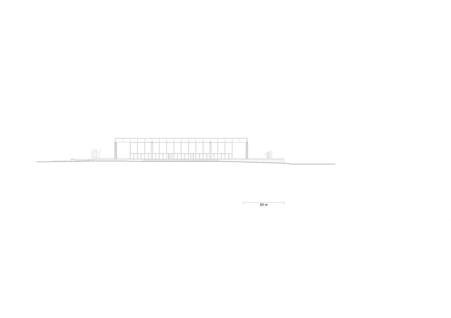 East elevation. Neue Nationalgalerie restoration by David Chipperfield Architects.