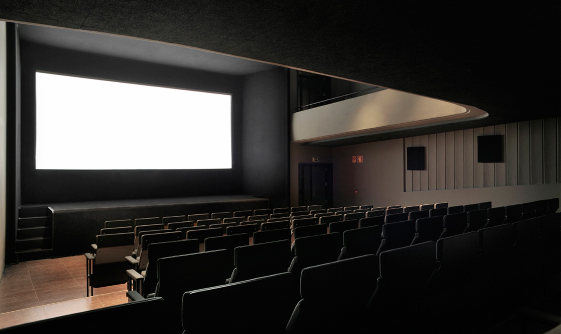 Screening room. Cinema Ideal by José Neves. Photography © Laura Castro Caldas & Paulo Cintra.