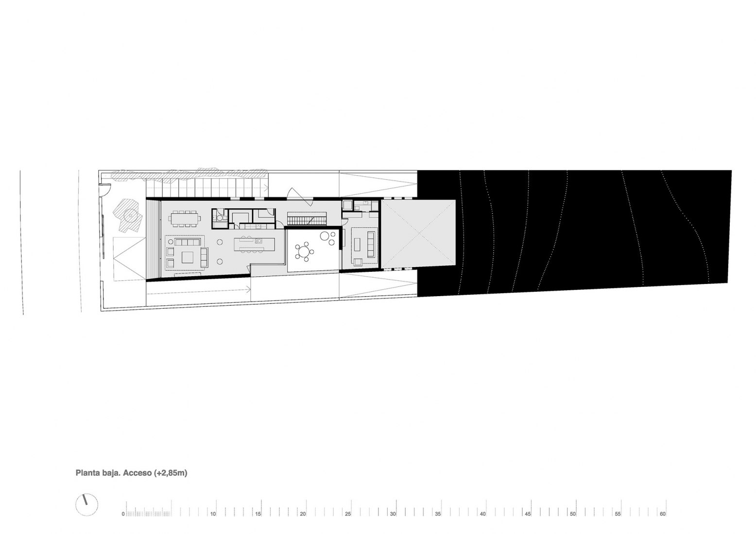 Access floor plan. Kais House by Ciria Álvarez Arquitectos.