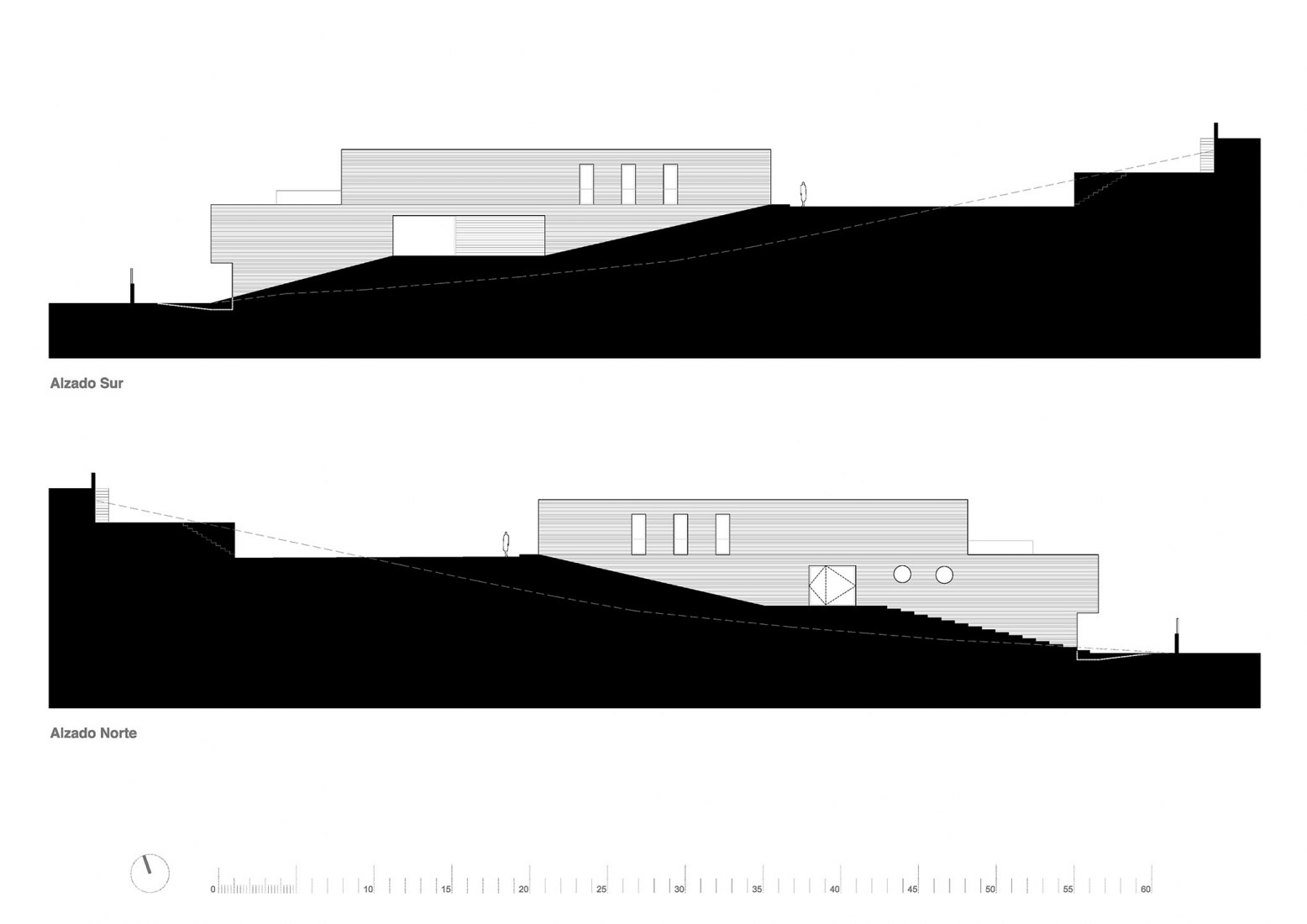 Elevation. Kais House by Ciria Álvarez Arquitectos.