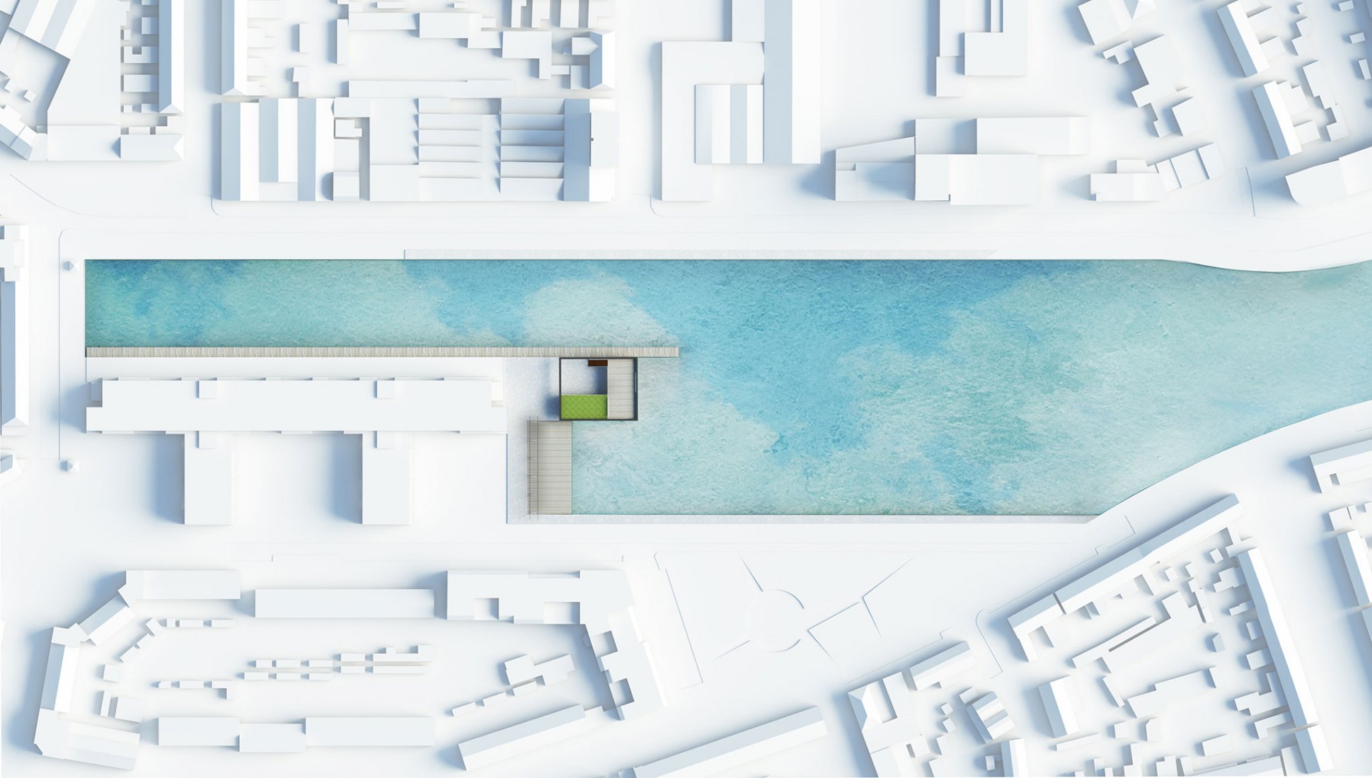 Plano de situación. Piushaven Harbour Pavilion Tilburg por CIVIC Architects y BRIGHT Urban Futures. Infografía © CIVIC Architects
