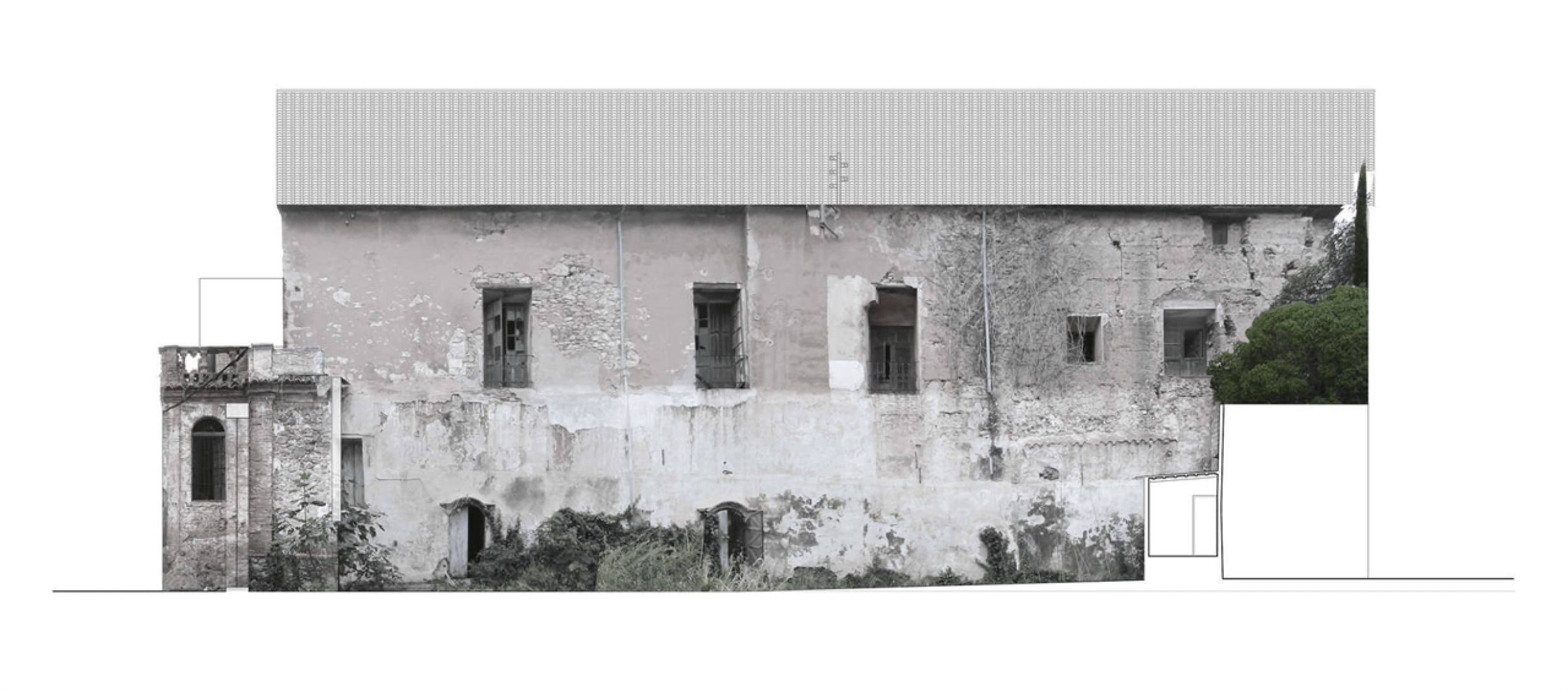 Section. Renovation of Betxí's Palau-Castell renaissance cloister by el fabricante de espheras.