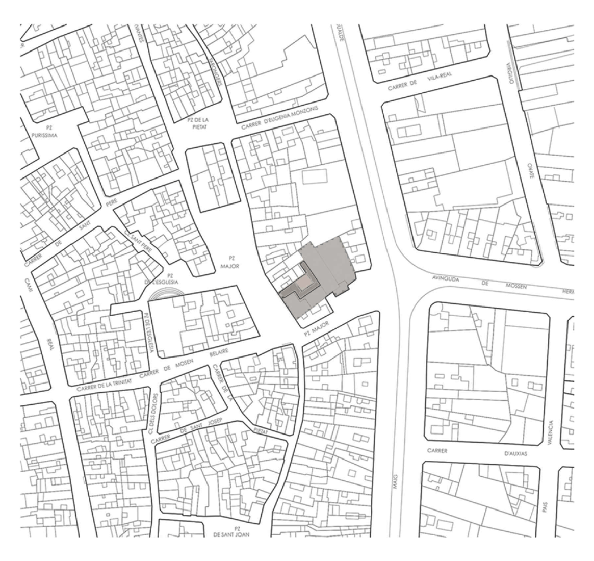 Site plan. Renovation of Betxí's Palau-Castell renaissance cloister by el fabricante de espheras.