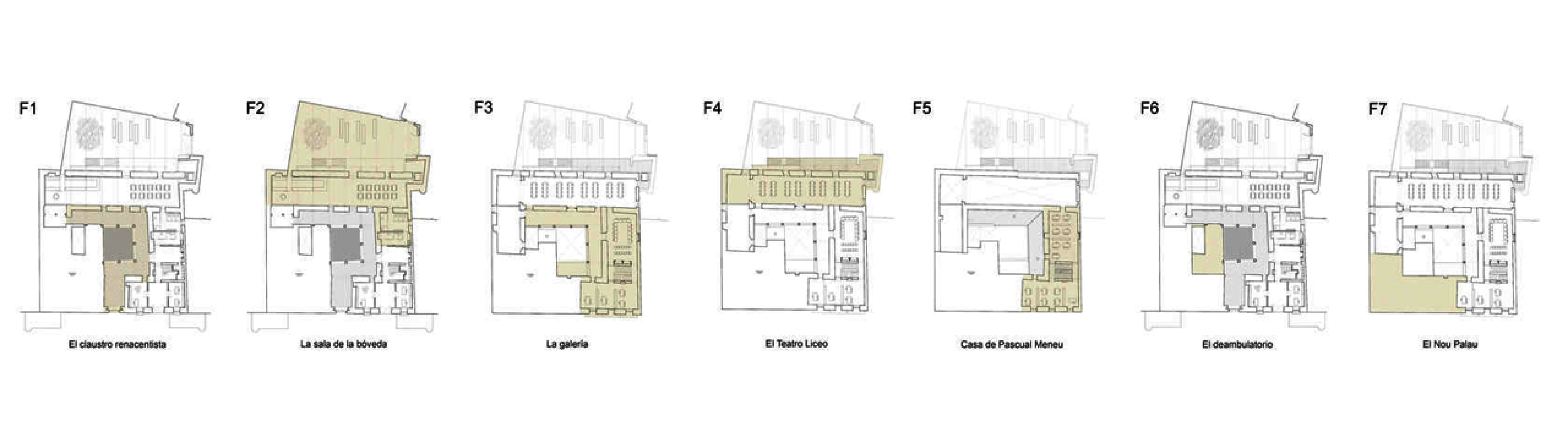 Floor plan diagrams. Renovation of Betxí's Palau-Castell renaissance cloister by el fabricante de espheras.