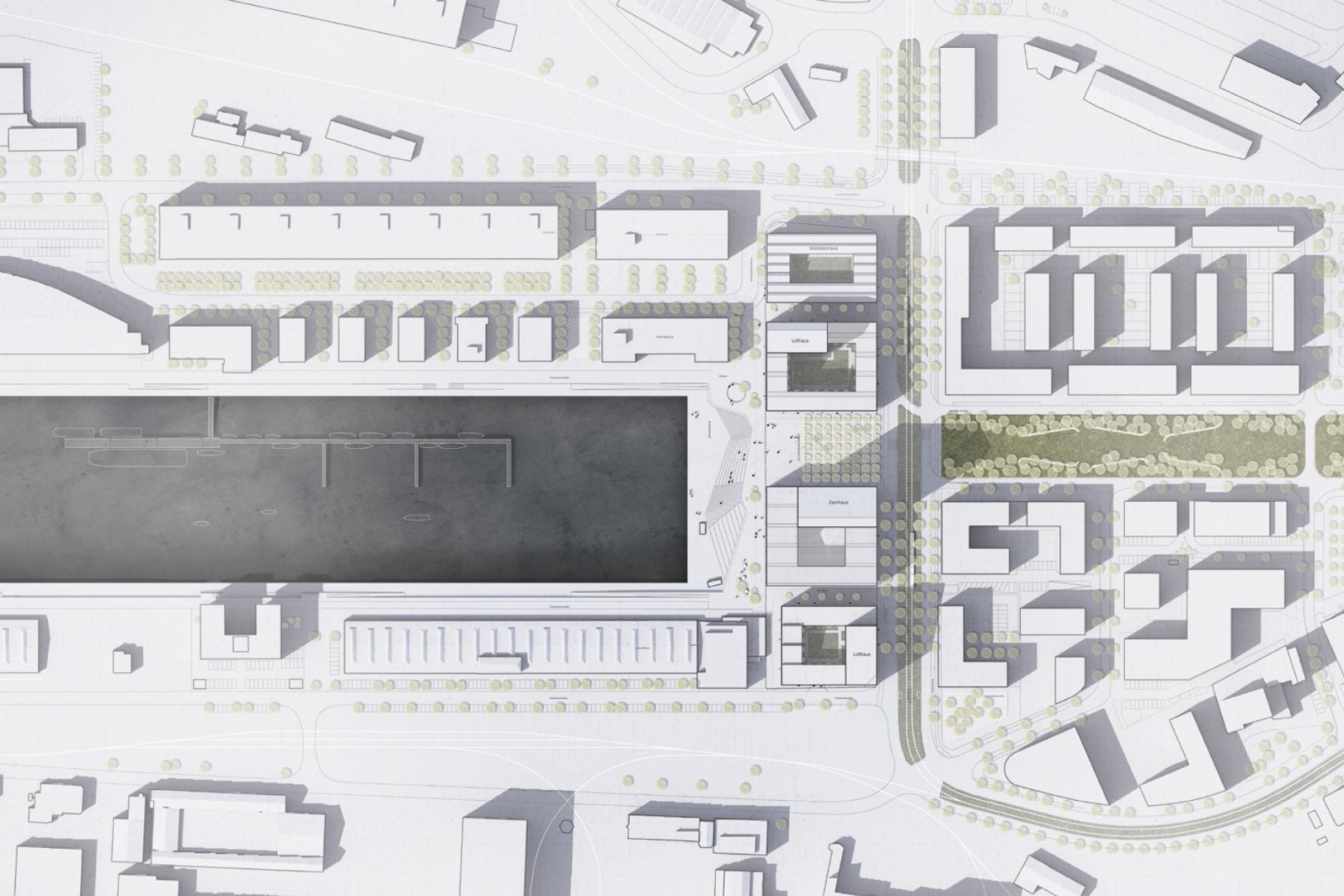 Site plan. Europahafenkopf, new housing and office complex by COBE