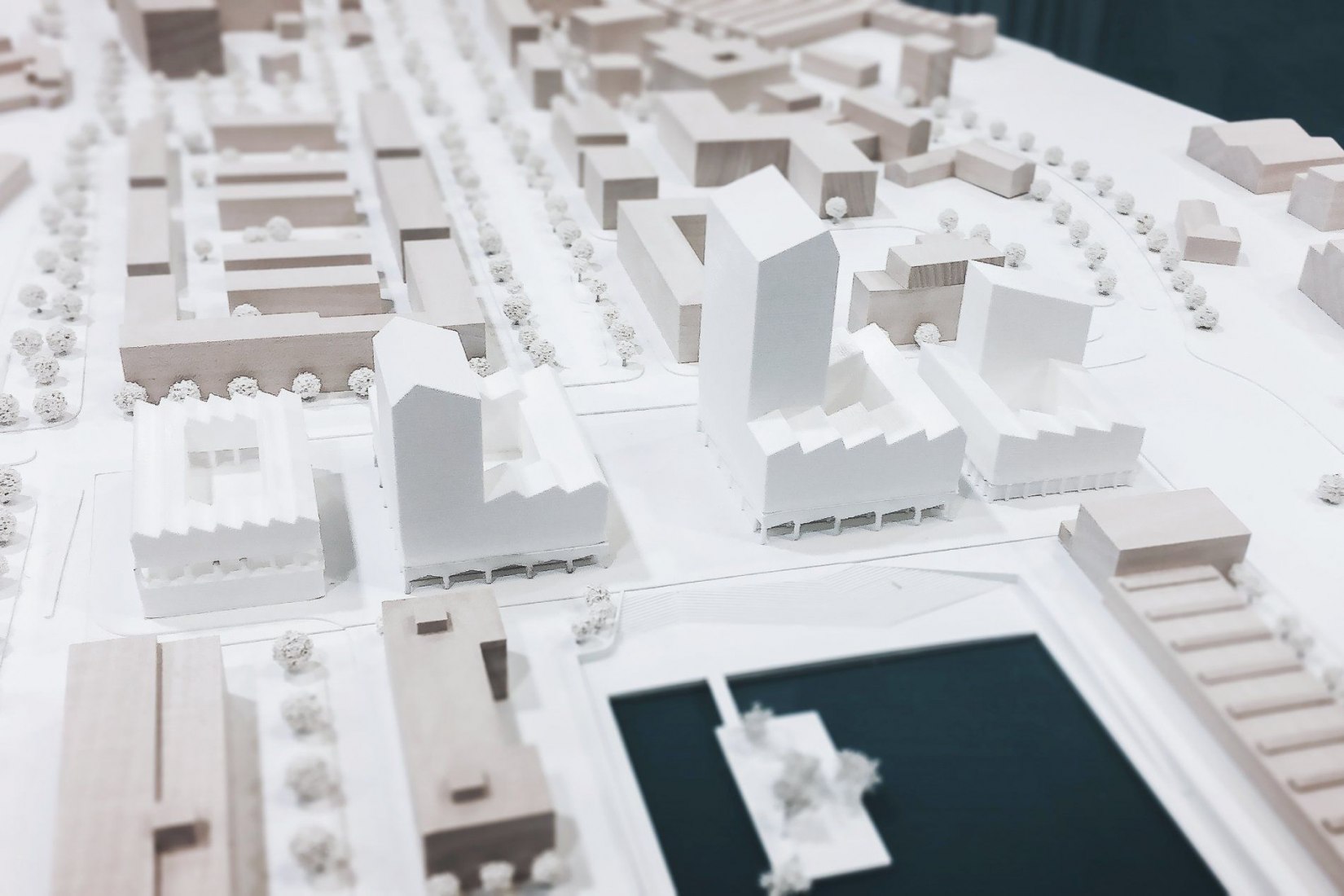 Model. Europahafenkopf, new housing and office complex by COBE