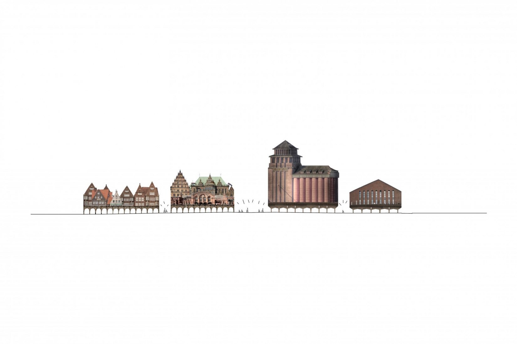 Elevations. Europahafenkopf, new housing and office complex by COBE