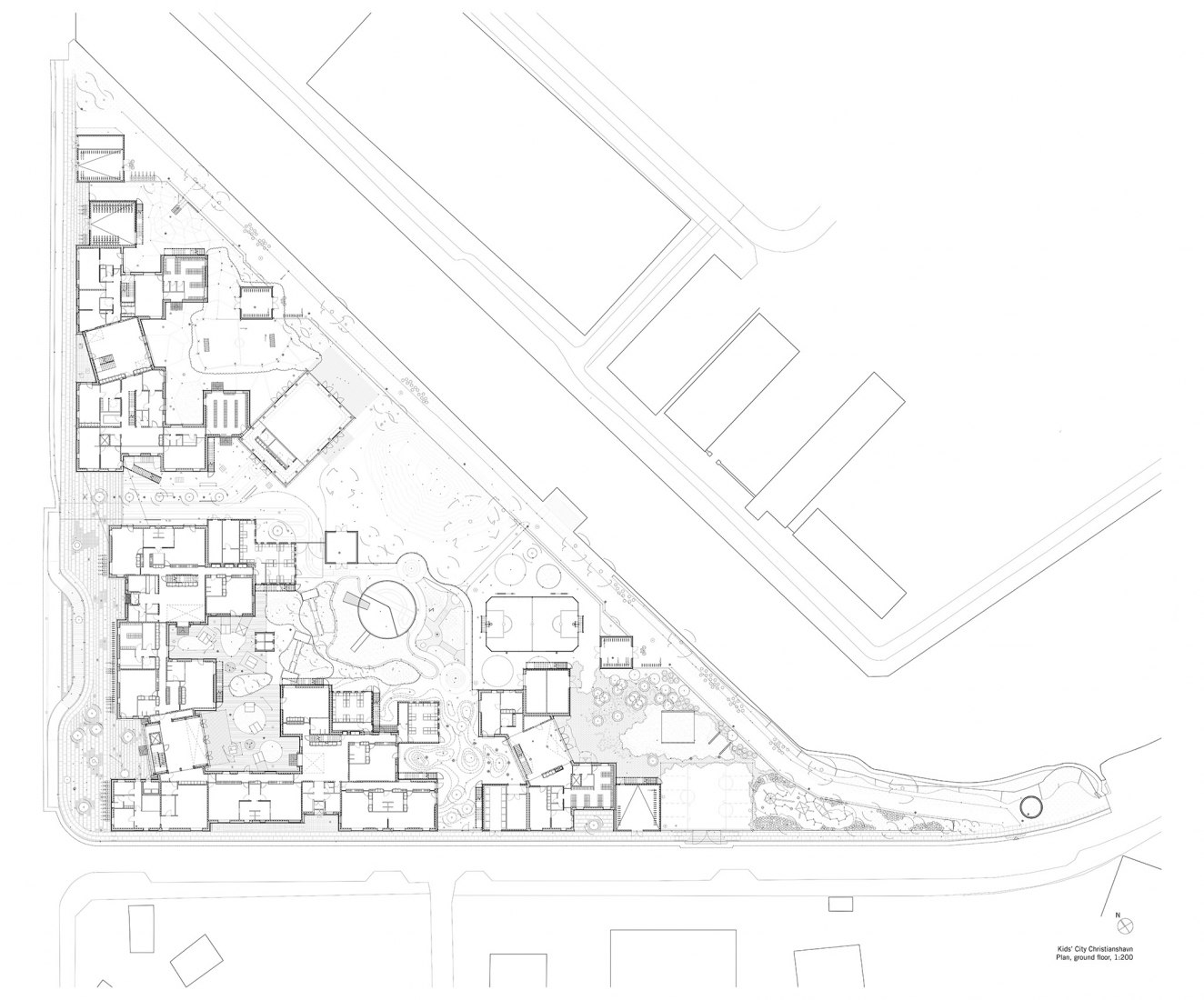 Plano de situación. Ciudad de los niños de Christianshavn por COBE y NORD Architects Copenhagen.