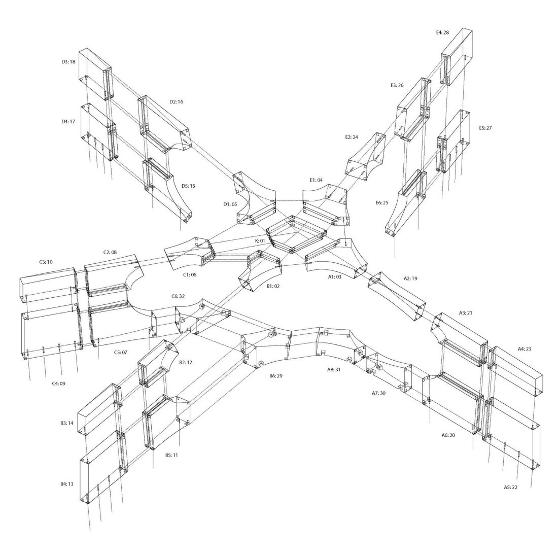 Parts cutting. MIT Sean Collier Memorial by Höweler+Yoon Architecture.