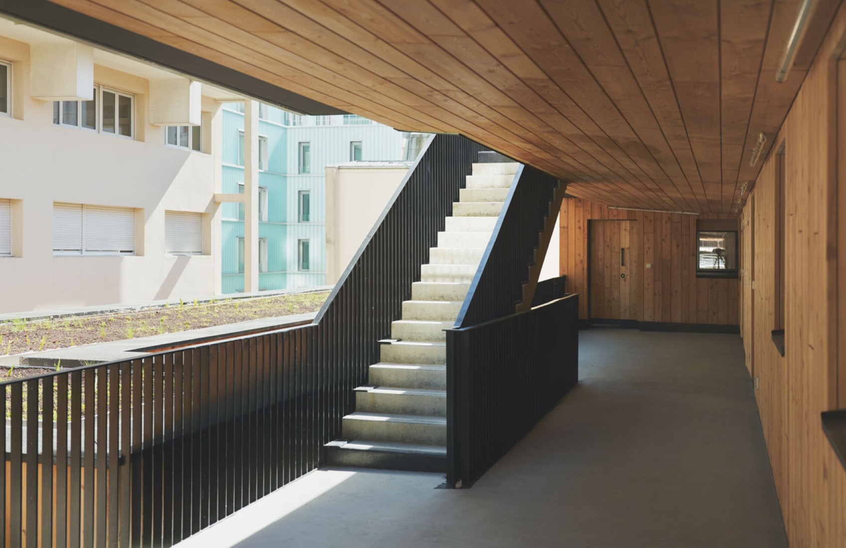 Stairs view. Project Rue de Lourmel by TVK. Photograph © Julien Lanoo.
