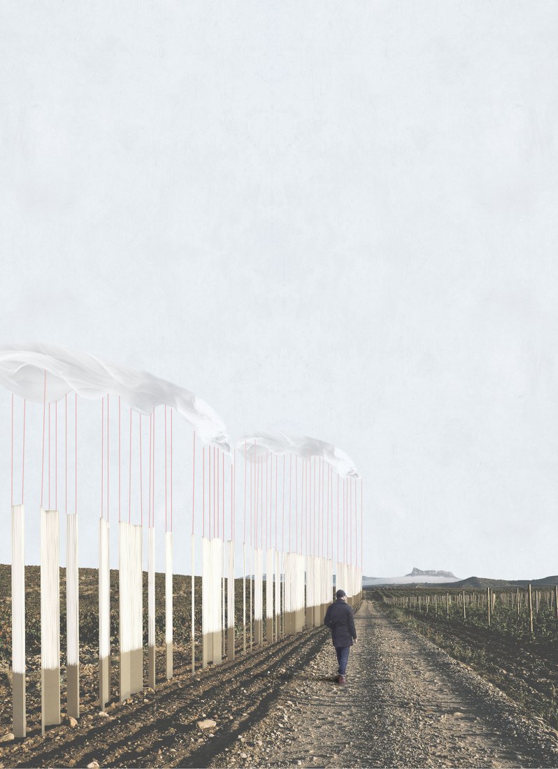 "Entrever" by Fernando Cruzado, Julia Díaz, Francisco Javier Fernández y Ane Villaverde. "Viña Lanciano de Bodegas" installation. Courtesy of Concéntrico