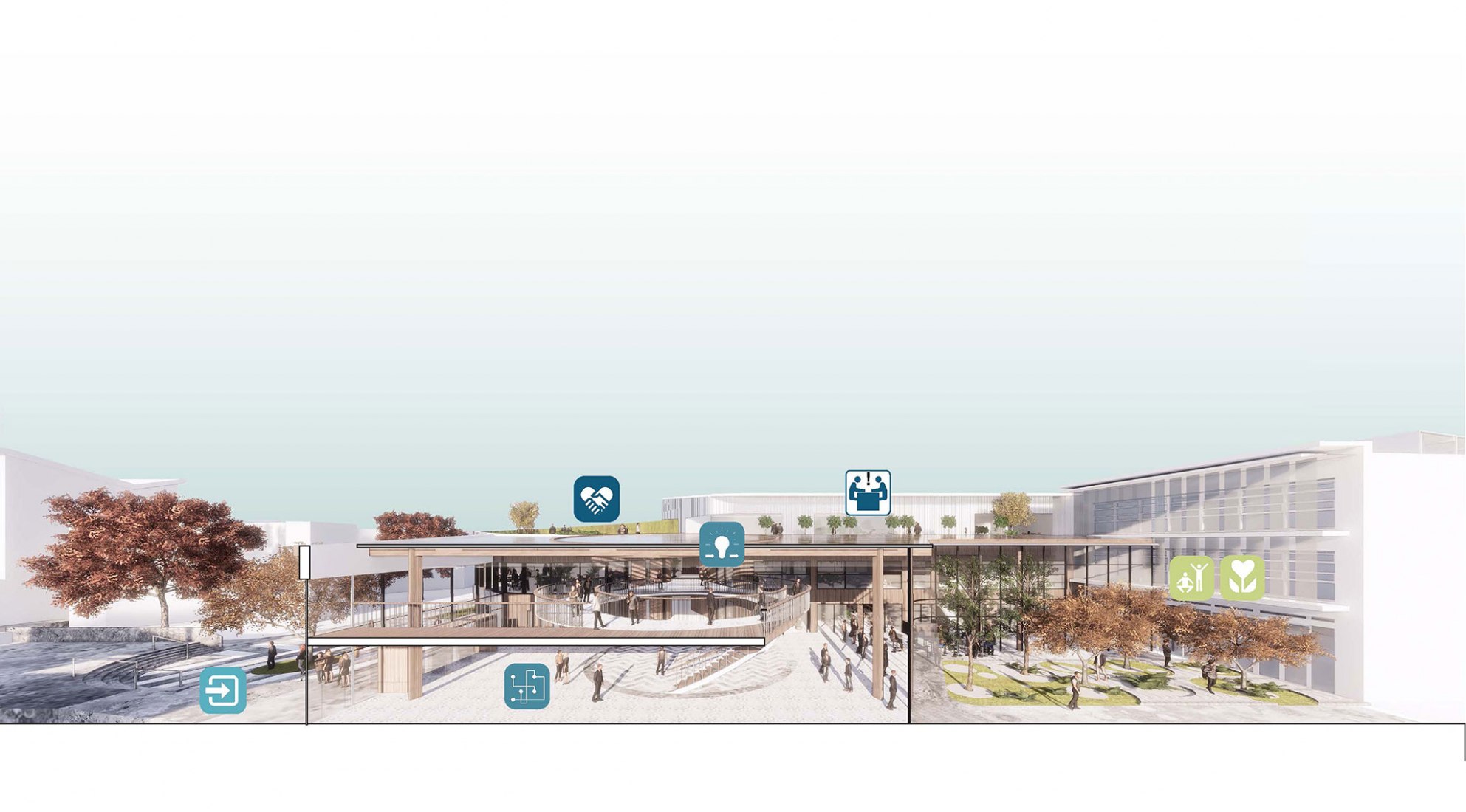 Spatial Sequence. Icons. Business School for the Creative Industries by UNStudio.