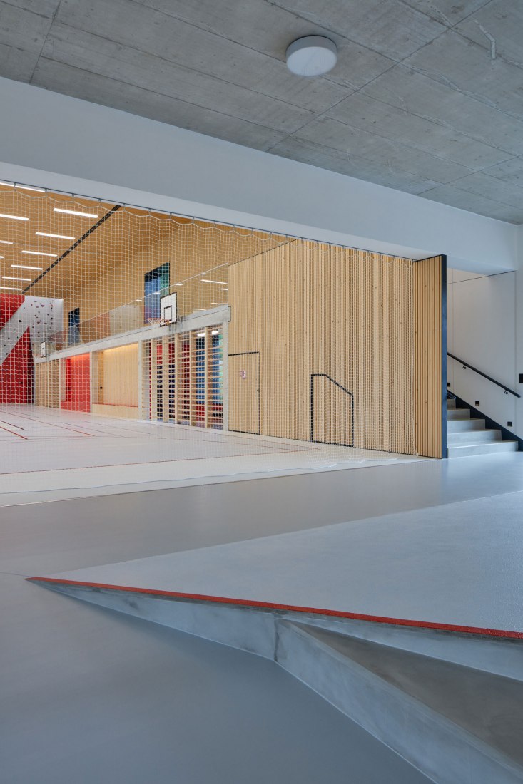 Nový Hrozenkov Primary School Sports Hall by Consequence forma architects. Photograph by BoysPlayNice.
