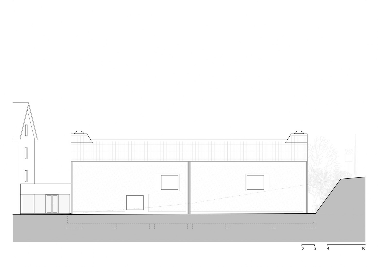 Façade. Nový Hrozenkov Primary School Sports Hall by Consequence forma architects.