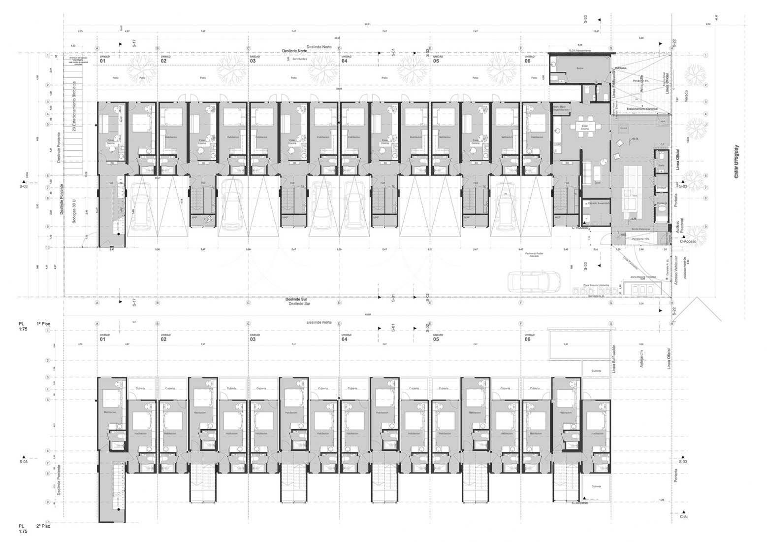 Primera y segunda planta. «Container Building» por Hsu-Rudolphy Architects.