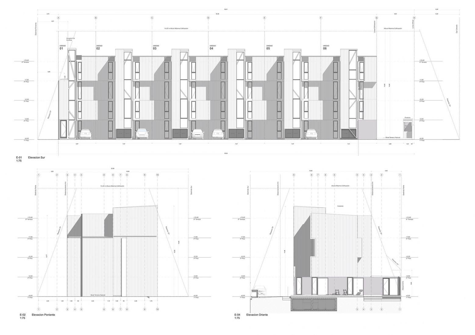 Alzado. «Container Building» por Hsu-Rudolphy Architects.