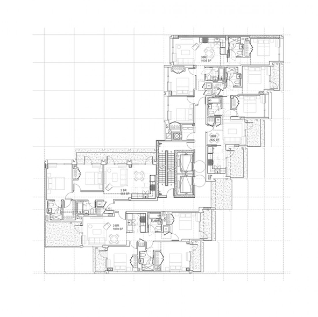 Floor plan, level 10. 251 1st Street by ODA New York.