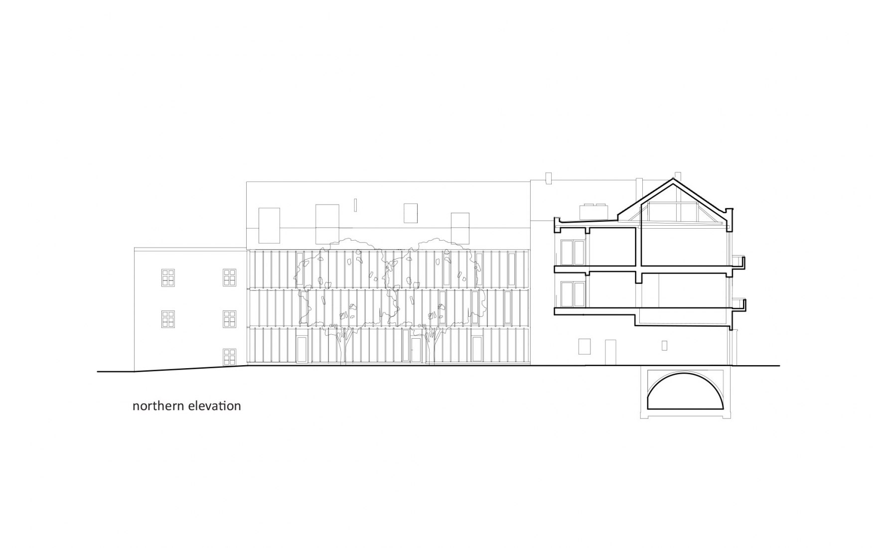 Northern section. Nádvorie (Courtyard) by Vallo Sadovsky Architects.