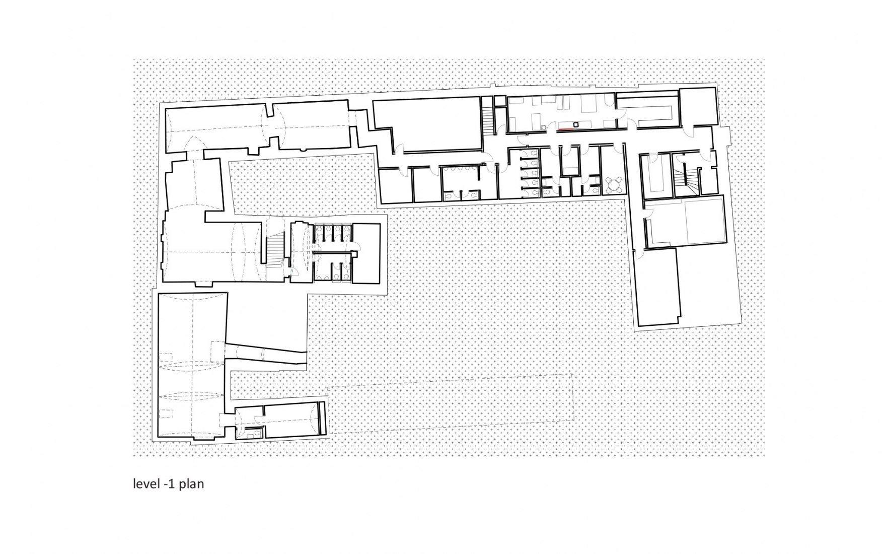 -1 level plan. Nádvorie (Courtyard) by Vallo Sadovsky Architects.