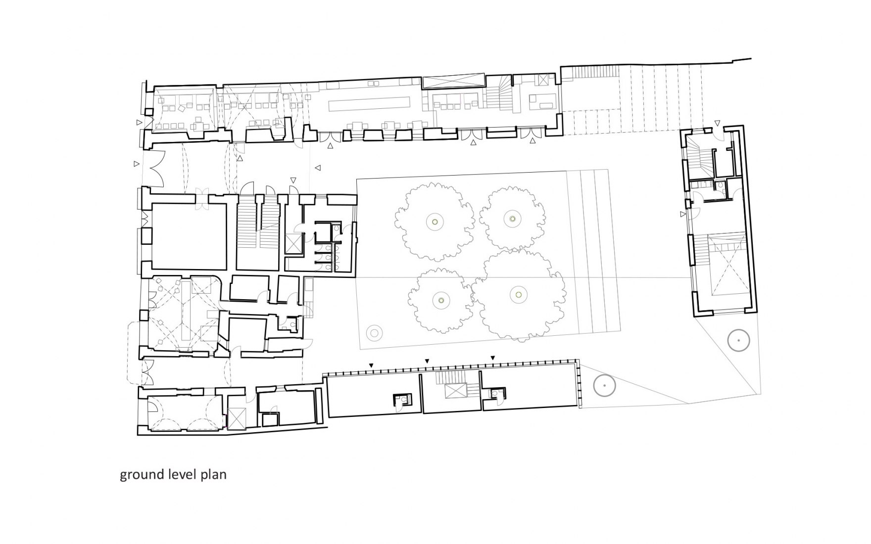 Ground floor plan. Nádvorie (Courtyard) by Vallo Sadovsky Architects.