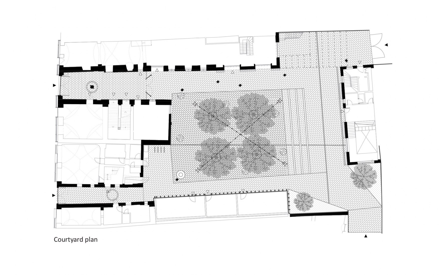 Courtyard plan. Nádvorie (Courtyard) by Vallo Sadovsky Architects.