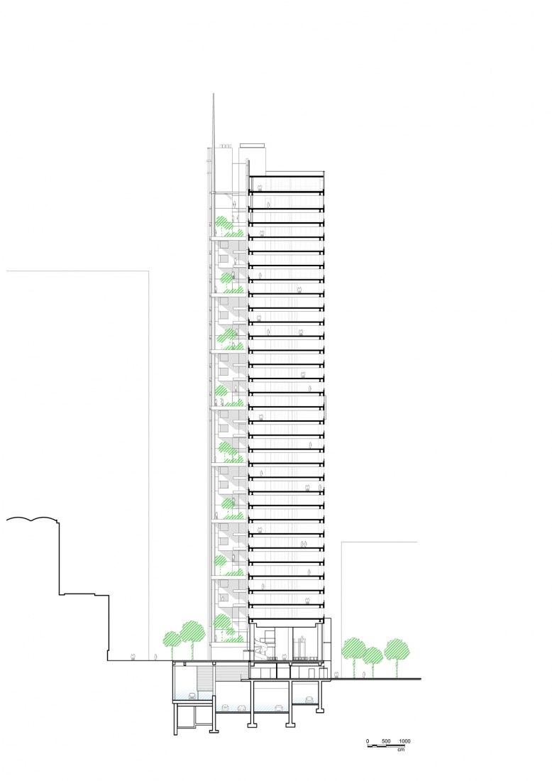 Sección. Torre Trinity por Cro&Co Architecture
