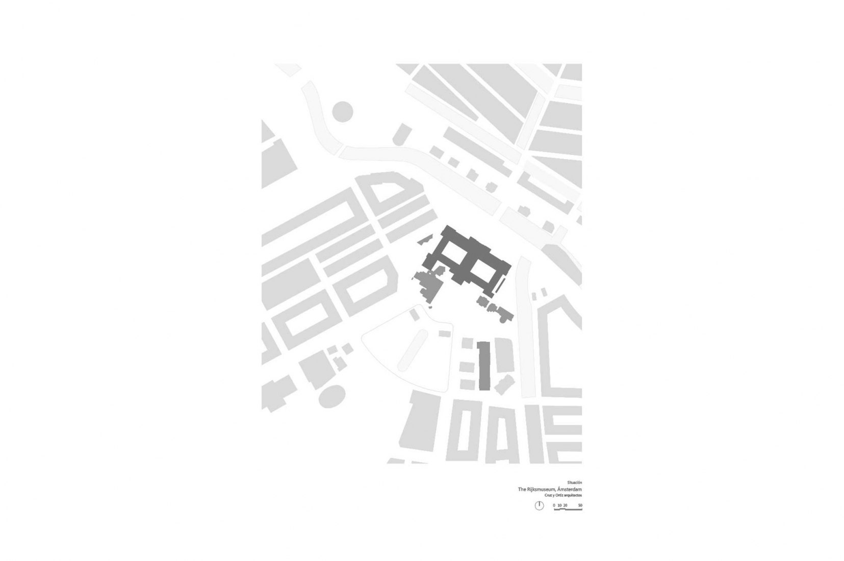 Plano de situación. El Rijksmuseum por Cruz y Ortiz Arquitectos.