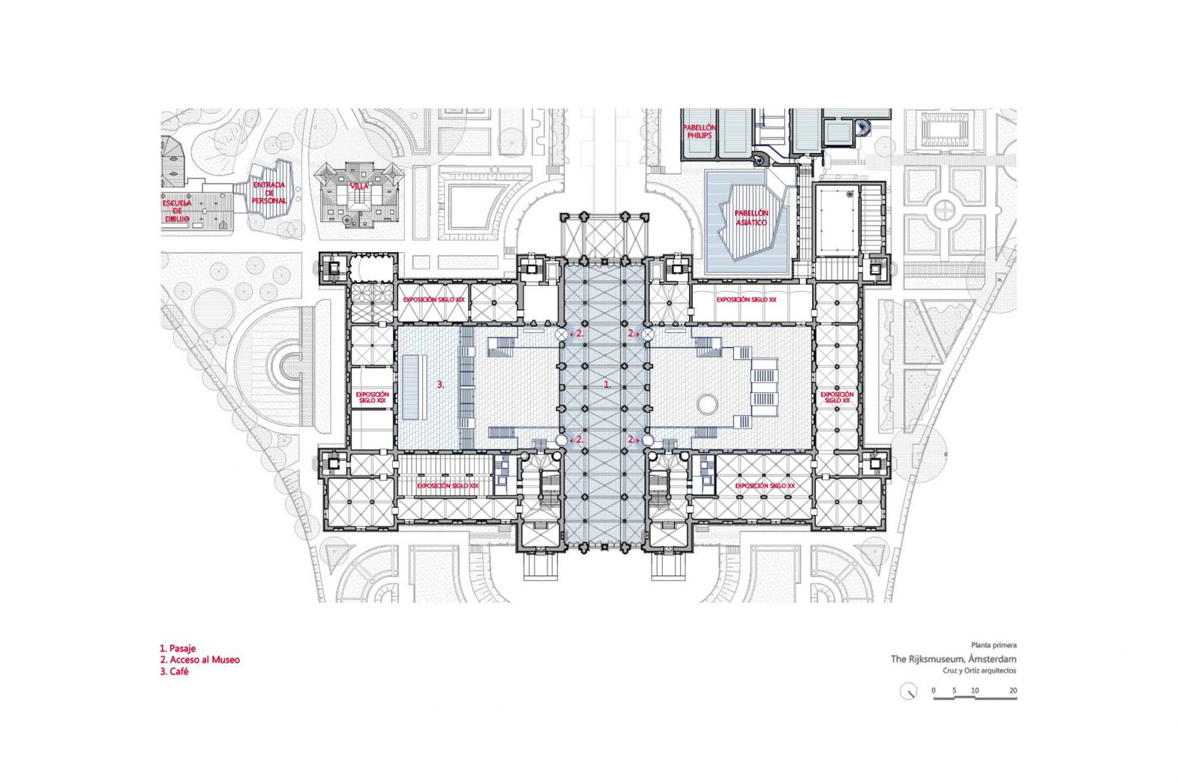 Primera planta. El Rijksmuseum por Cruz y Ortiz Arquitectos.